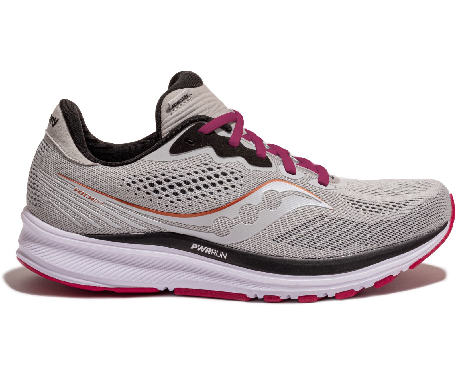 Saucony Ride 14 Women\'s Running Shoes Grey / Red | Canada 189UZGT